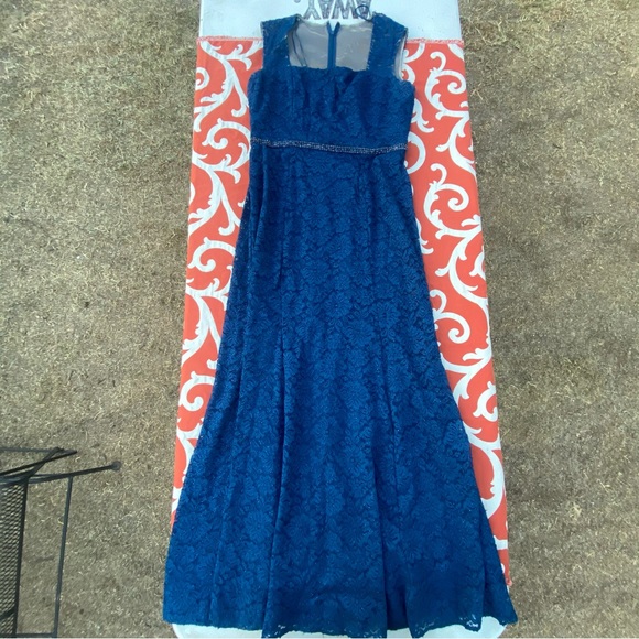 Alex Evenings Cocktail Dress Evening Dress Blue Sparkly Dress Maxi Black Tie 12 - Picture 1 of 10